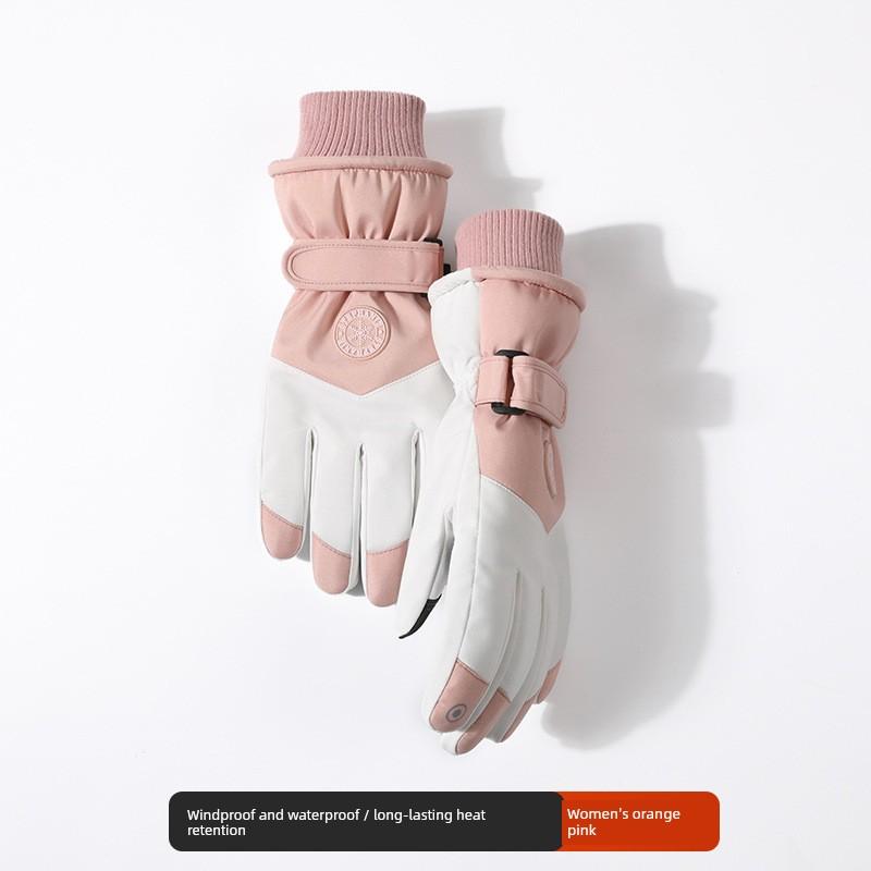 Winter Gloves for Women, Fleece-Lined, Thickened, Warm, Cute, Suitable for Cycling, Windproof, Cold-Proof, Touchscreen Compatible, Winter Season
