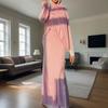 Conjunto de Moda Primavera 2025 para Mujer: Pañuelo de Cabeza de Oriente Medio y Falda Midi de Manga Larga