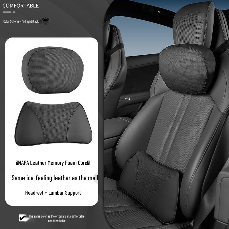 Xiaomi SU7/Ultra/YU7 Magnetic Headrest Neck & Lumbar Support Leather Cushion