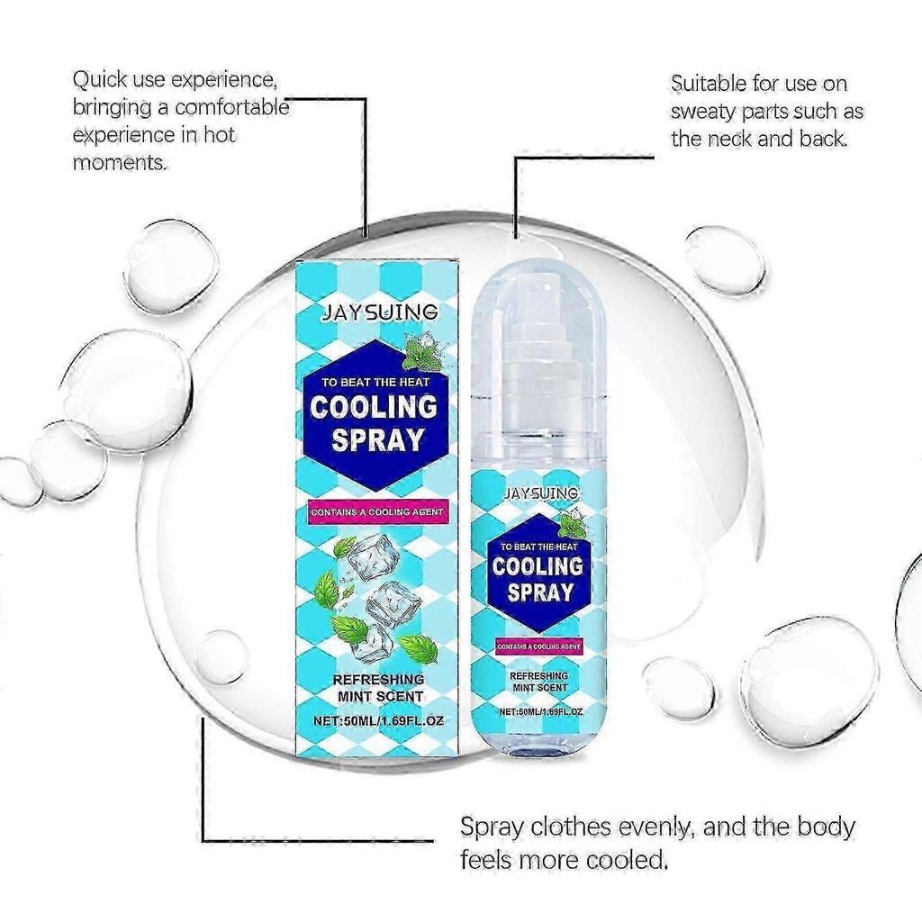 Jaysuing Cooling Spray Summer Portable Outdoor Body Cooling Spray Cool Soothing Non-sticky
