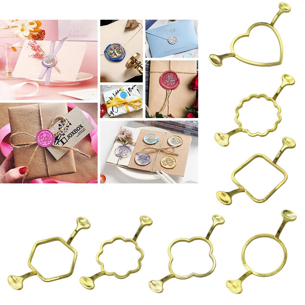 Wachssiegel-Metallstempel-Ringform, Siegelhalter, rund, für Hochzeitseinladungskarten, Geschenke, Dekoration, Scrapbooking-Zubehör