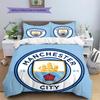 Manchester City FC Pattern Bedding Home Decoration Birthday Gift (1 * duvet cover + 2 * pillowcase, without core)