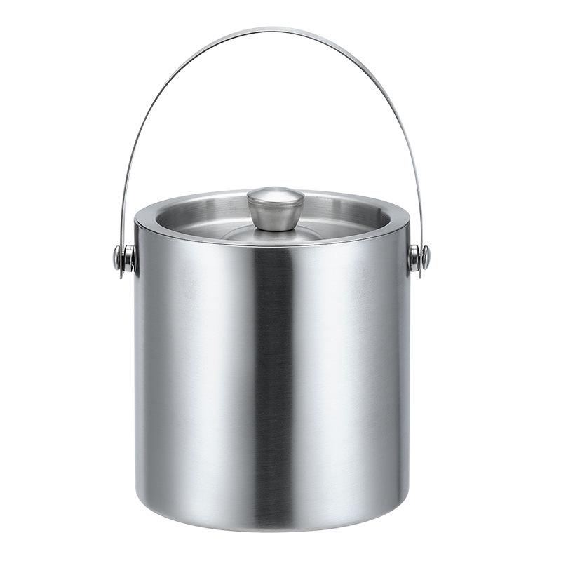 ChuanYue Gold Stainless Steel Double Layer Ice Bucket with Lid and Handle - 304 Internet Famous Beer Chiller