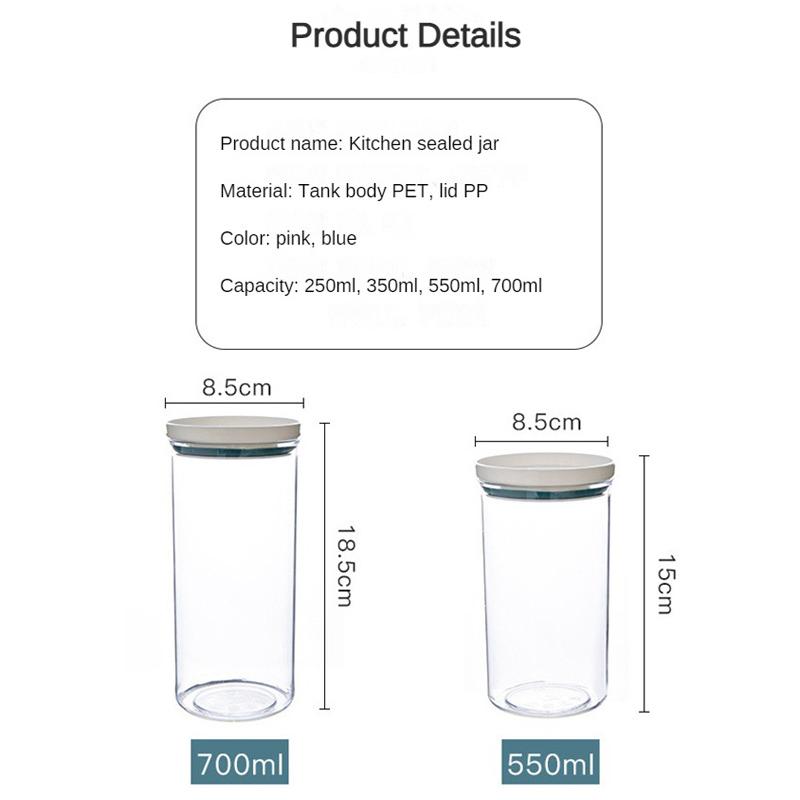 Küchenzubehör Aufbewahrungsbox Versiegelte Flaschen Kunststoff-Aufbewahrungsbehälter Gewürzbehälter Frischhaltegläser für Großgemüses