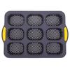 Bakeware 9 Grids Silicone Cake Mold Non-Stick Silicone Hamburger Bun Mold Heat Resistant Reusable Bread Loaf Pan Restaurant Use