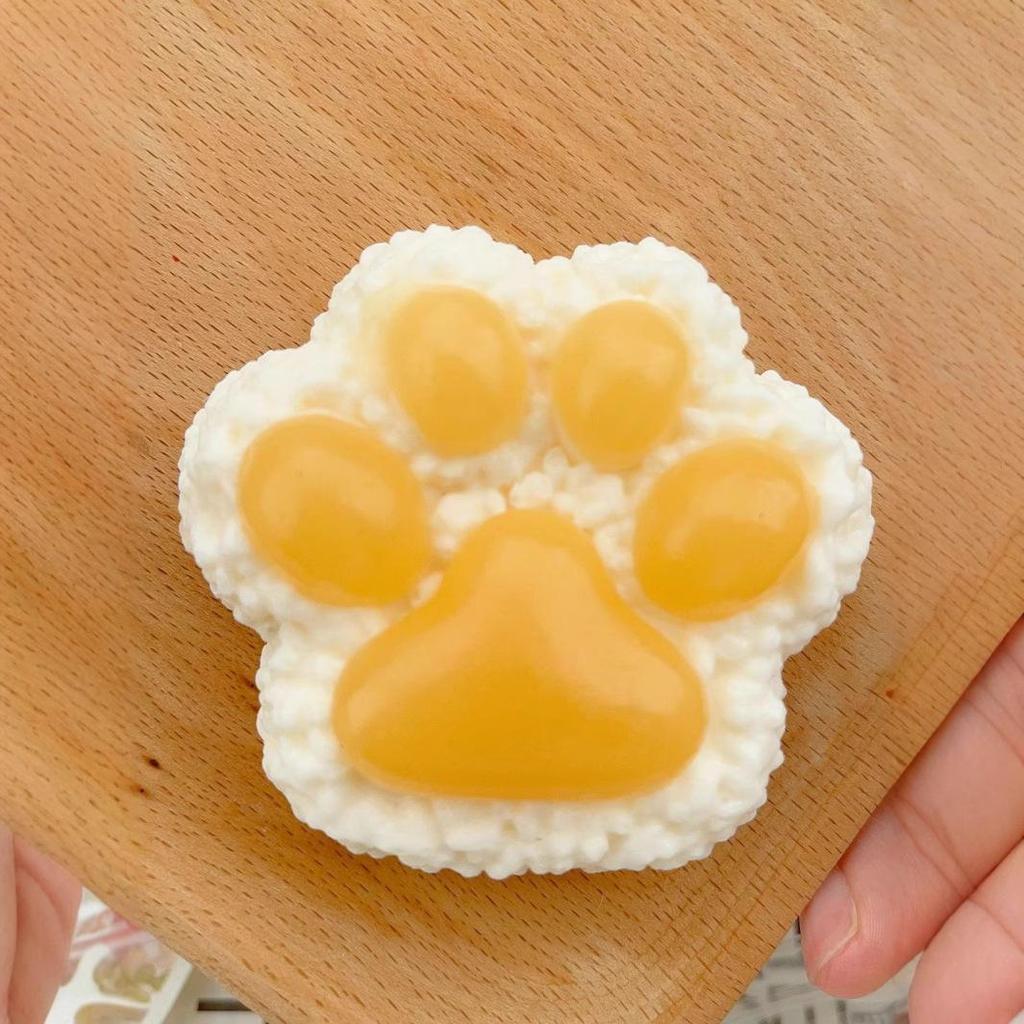 Free Shipping Cat Paw Cement Texture Slow Rebound Toy - Green Grape & Orange Decompression Xiaohongshu Style