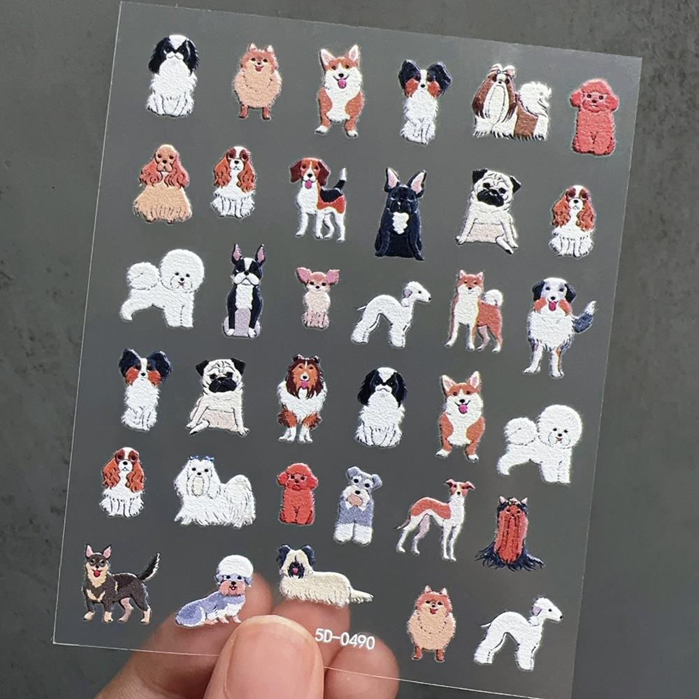 Cute Dog & Cat Stickers Pack Kawaii Pet Embossed Decals for Students DIY Craft Scrapbooking Album Card Making Stationery