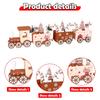 Christmas Wooden Train Ornament Mini Painted Train Snowman Statue Tabletop Decorations for Party Xmas Gifts Merry Christmas
