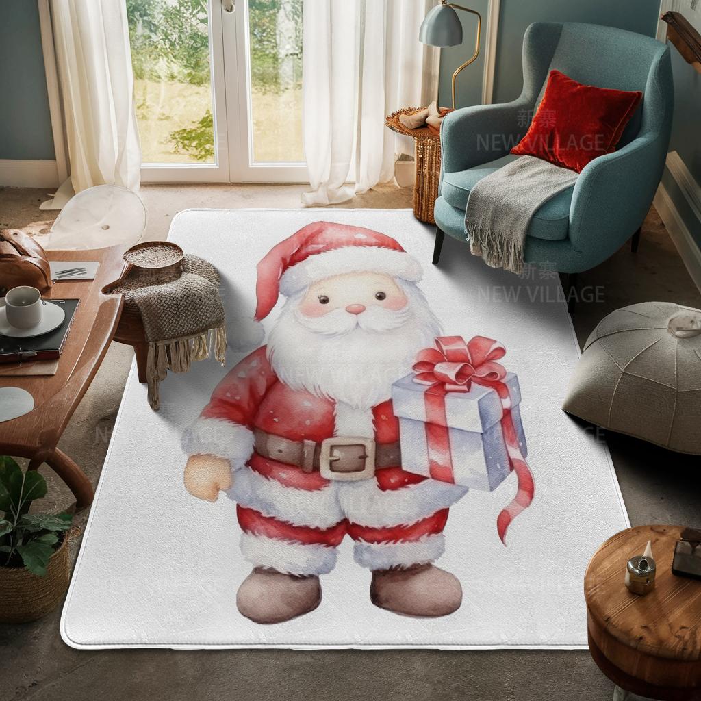 House Entrance Carpet Home Door Mat Living Room Bath Foot Bathroom Non-slip Water Absorption Rugs Bath Merry Christmas Winter