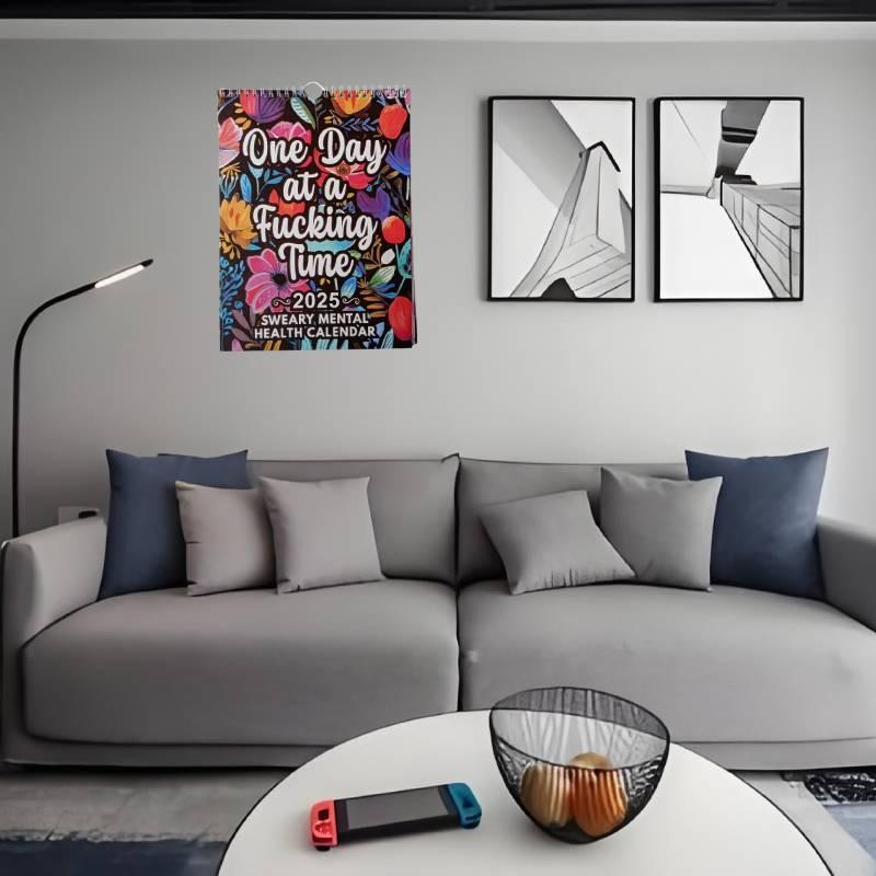 2025 Mental Health Calendar 12 Months Spiral Wall Calendar Living Room Decor