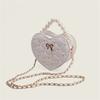 Tooxika Women's Heart Pearl Handbag, Mini Shoulder Chain Crossbody Bag