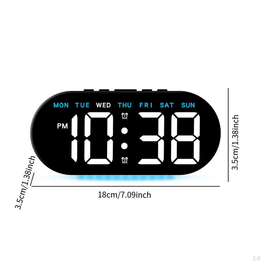 Digital Alarm Clock with LED Display, Date And Week Functionality, Adjustable Brightness for Bedroom