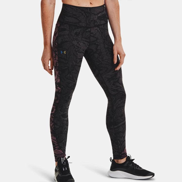 Under Armour Rush Casual Printed Training Leggings Women Leggings Black 1365729-001