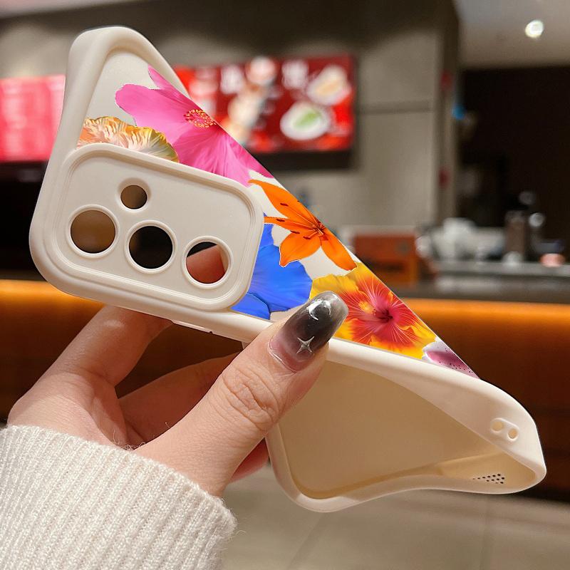 Hülle mit Blumendruck für Samsung S25 Ultra S24 FE S23 S22 A56 A36 A16 A15 A55 A35 TPU Weich Matt Stoßfest Handyhülle