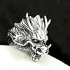 New Arrival Silver Dragon Head Ring for Men Women Personality Opening Adjustable Stainless Steel Finger Jewelry Accessory