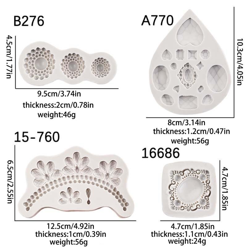 Food Grades Silicone Jewelry Shape Molds For Wedding Birthday Cakes Toppers Crafting Detachable Baking Accessories