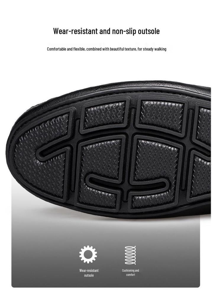 Men's Genuine Leather Loafers: British Style Slip-On Driving Moccasins with Soft Sole