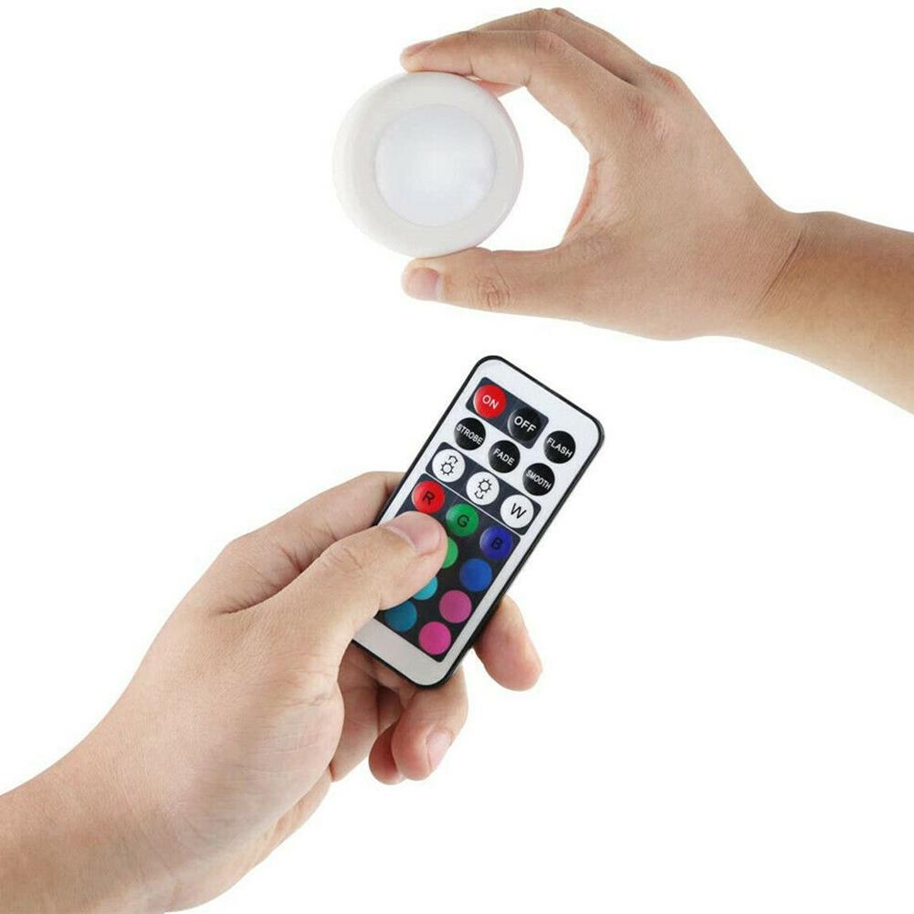 

3pcs Wireless Led Light With Remote Control 2 Modes Kitchen Closet Cabinet Puck Night Light 3 lights +1 Remote Control #0