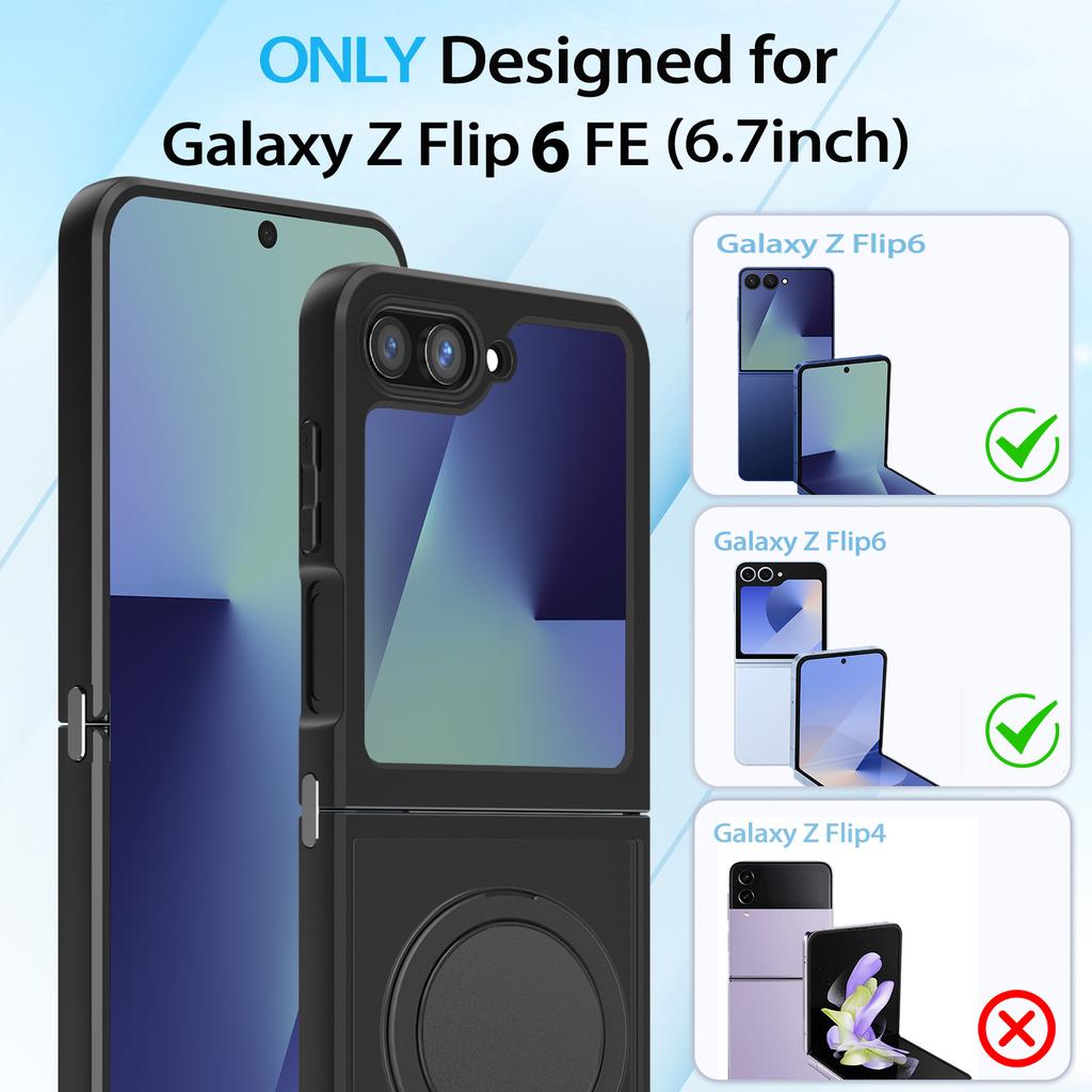 Magnetic Ring Holder Case for Samsung Z Flip 6 Shockproof Protective Cover for Samsung Z Flip 6