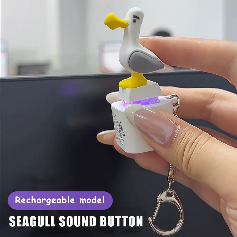 Seagull Mine Keychain, Usb Clicky Keyboard Fidget Button, Led Sound Keychain