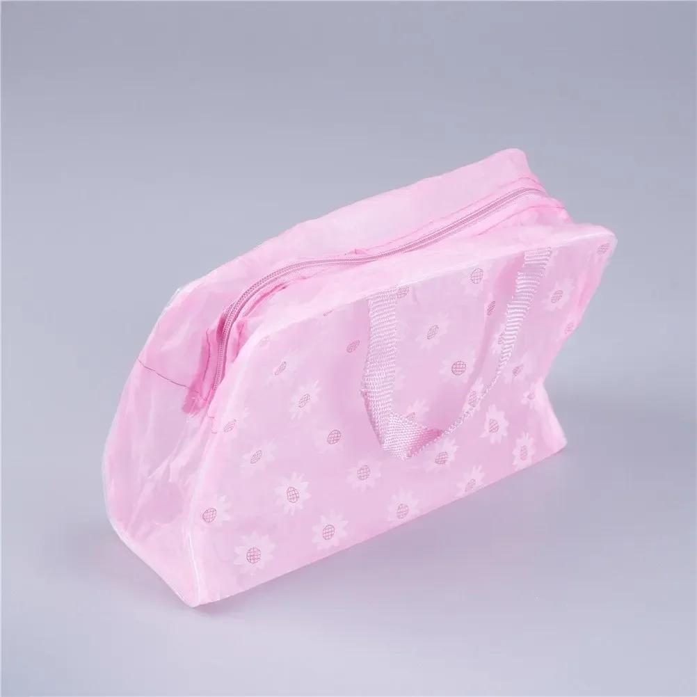 1 peça de plástico à prova d'água transparente organizador sacos cosméticos maquiagem casual viagem artigos de higiene pessoal banho armazenamento sacos