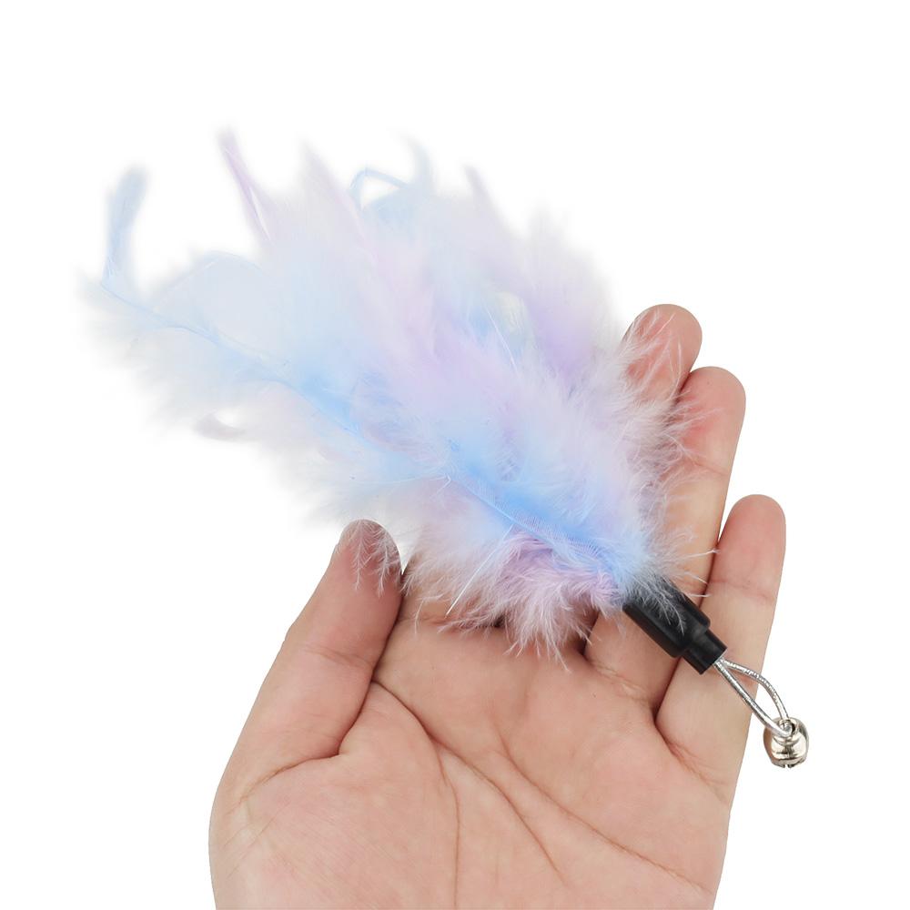 5pcs Random Mix Feather Cat Toy Replacement Accessories Bright Color Funny Cat Stick Teaser Pet Toy