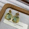 Medieval Chalcedony Lucky Bag Stud Earrings, Court Style Exquisite, Small And High-End Sense Versatile Fashion Light Luxury Earrings Women