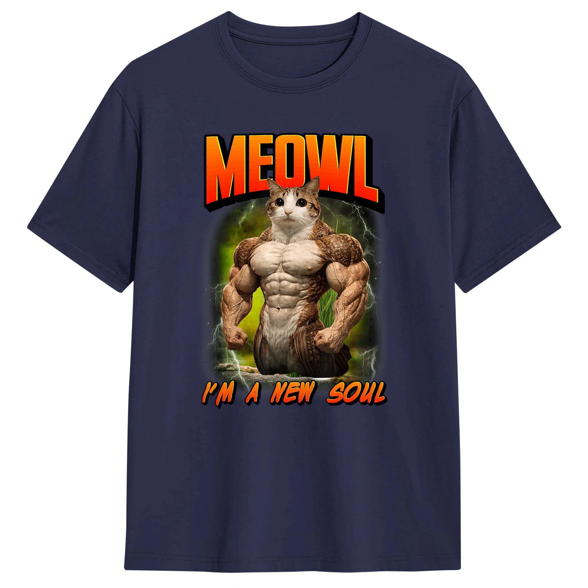 

Im A New Soul Meowl Cat Owl Meme Brainrot Memes Cursed Meme Unisexs T Shirt Tee Shirt Short Sleeve Round Collar TShirt Clothing 4XL