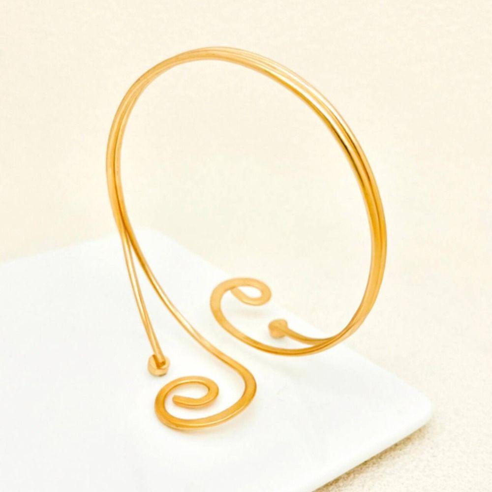 Punk Style Music Note Open Bangle Adjustable Geometric Spiral Bracelet Music Festival