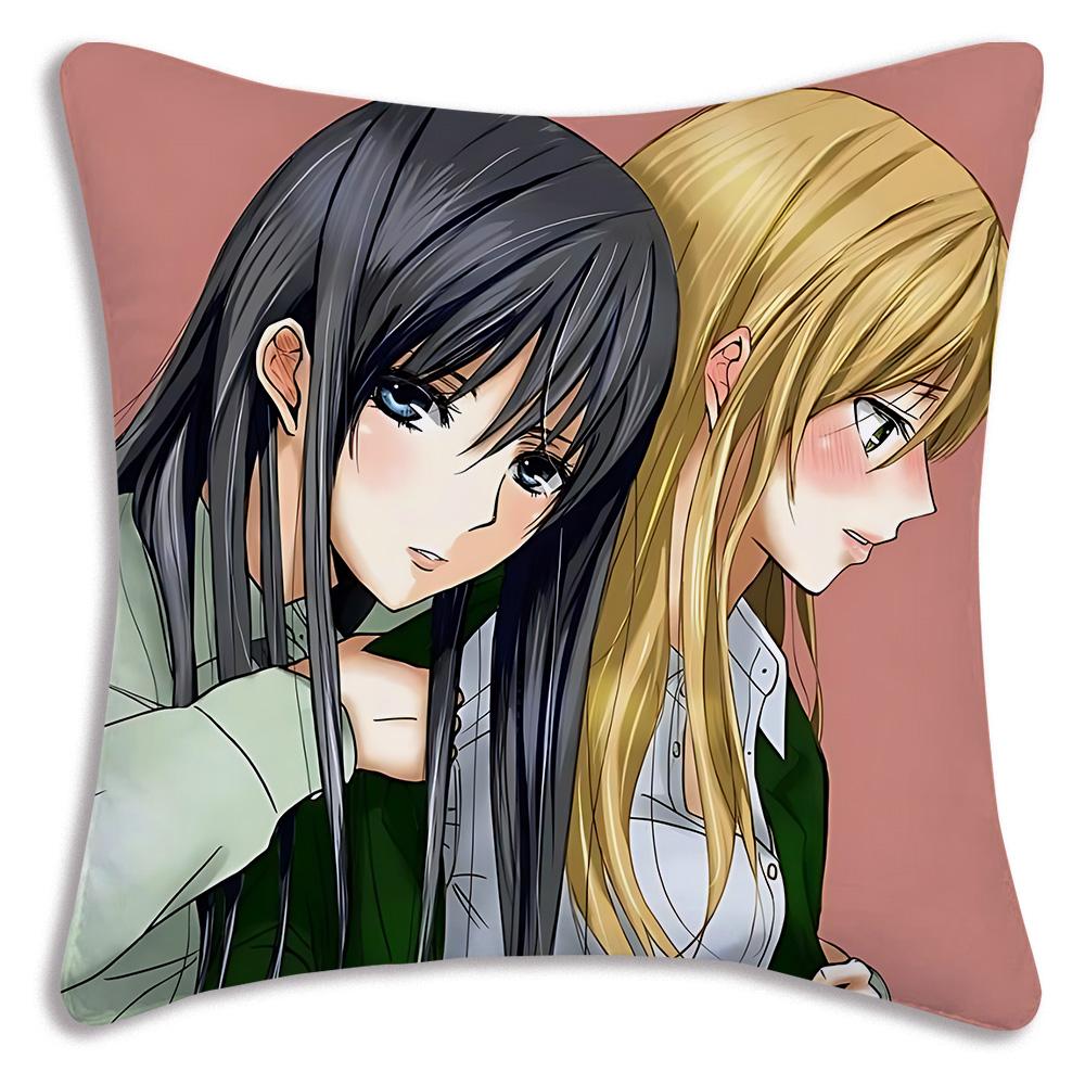 Cute GL Anime C-Citrus Hot Pillow Covers Cartoon Sofa Decorative Home Double-sided Printing Short Plush Cute Cushion Cover