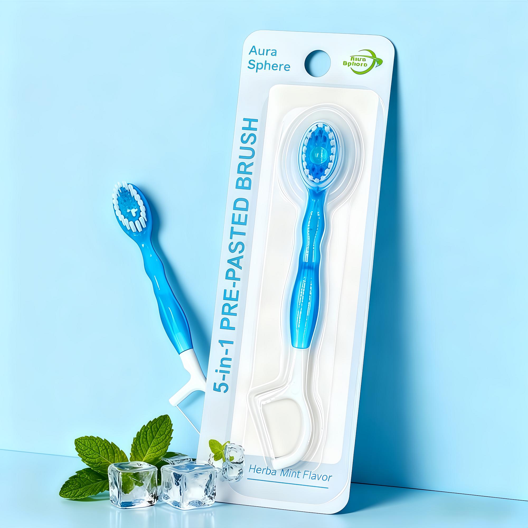 Hotel Bathroom Toiletries All-In-One Travel Size Individually Wrapped Soft Bristle Bursting Bead Disposable Toothbrush Plastic