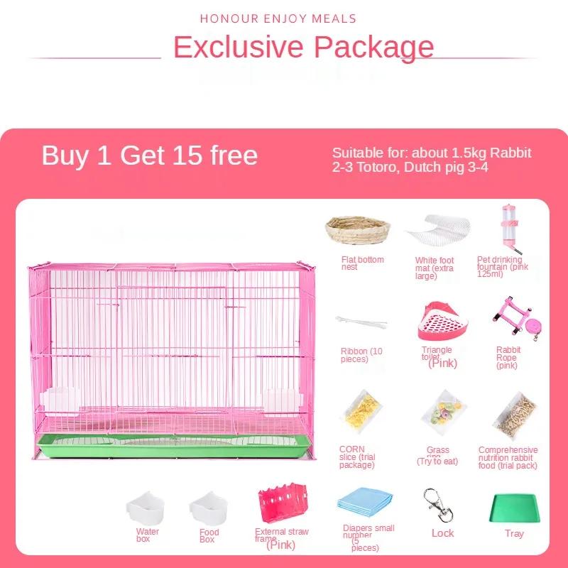 Solid Color Quality Pet Rabbit Cage Oversized Indoor Household Collapsible Portable Rabbit Dog Pet Cage Houses