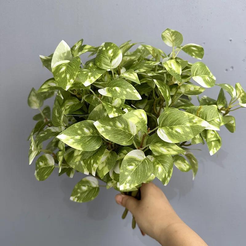 Simulation Green Mesh Leaves Plastic Plants Floral Auditorium Decorative Artificial Plant Sweet Potato Leaf Wedding Decoration
