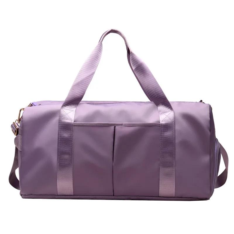 Outdoor Waterproof Nylon Sports Gym Bags Men Women Training Fitness Travel Handbag Yoga Mat Sport Bag with Shoes Compartment