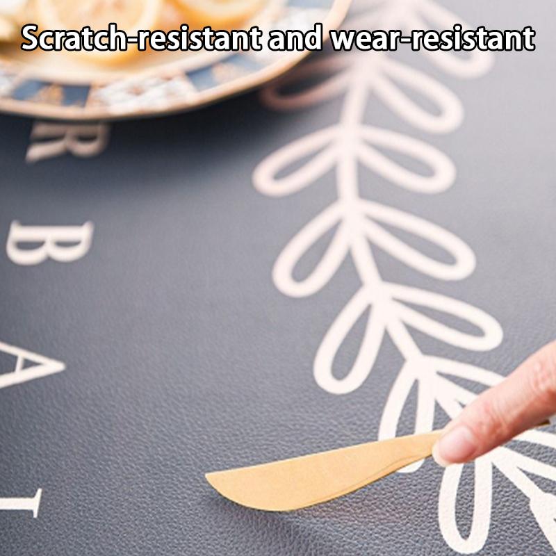 PU Leather Oval Placemats Nordic Style Waterproof Oilproof Table Mats for Home Kitchen Coffee Bar Decoration