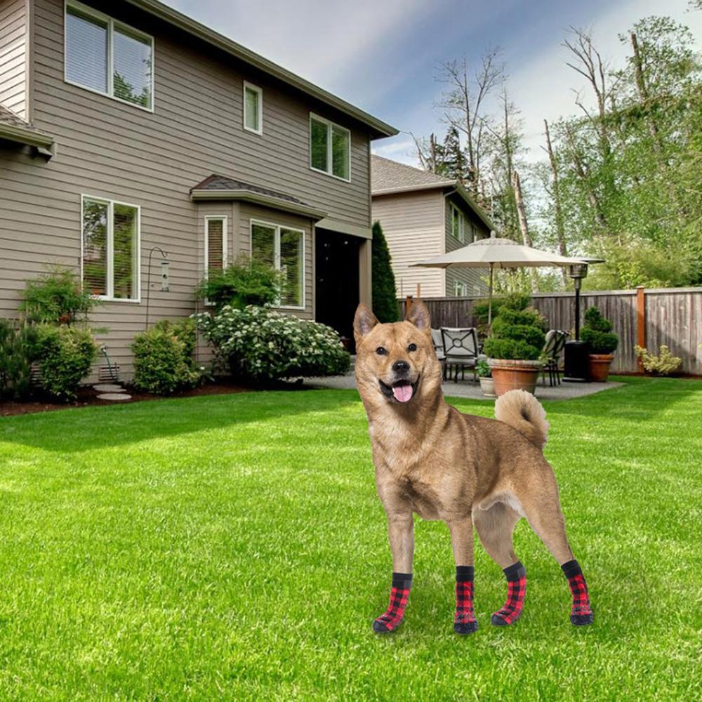 4PCS/Set Pet Socks Foot Cover Cat And Dog Socks Outdoor Non-Slip Waterproof Shoes Large And Small Dog Shoes