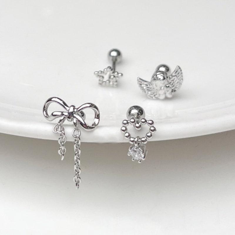 VVV [SET] Drop Ribbon Angel Star Piercing