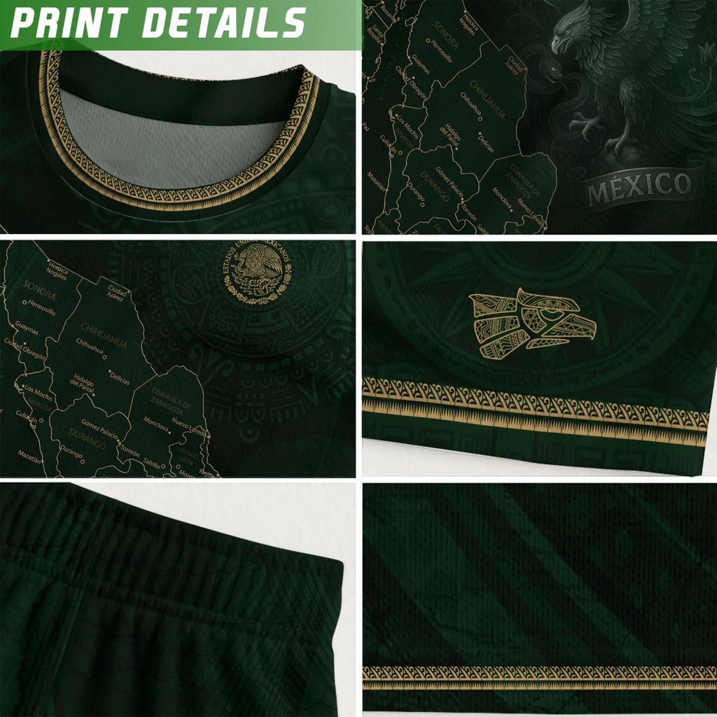 Men's Casual Short Sleeve T-Shirt Mexico Themed Graphic Print Lightweight Breathable Athletic Top