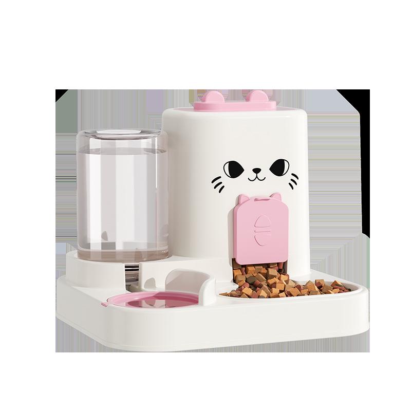 Integrated Cat and Dog Feeder: Cross-Border Wet/Dry Bowl with Water Dispenser and Storage