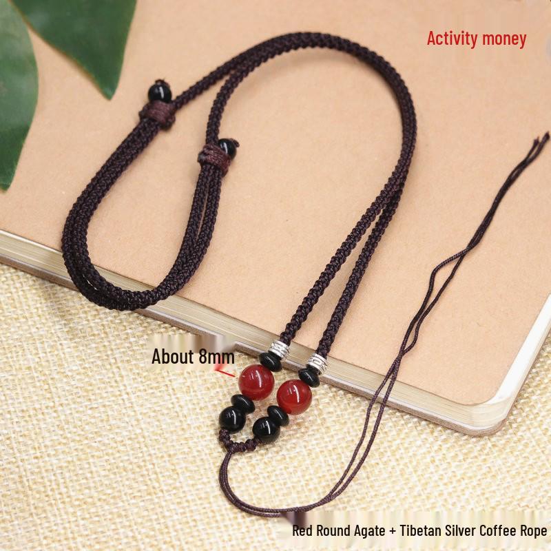 DIY Agate Jade Pendant Lanyard for Men & Women - Necklace Hanging Rope