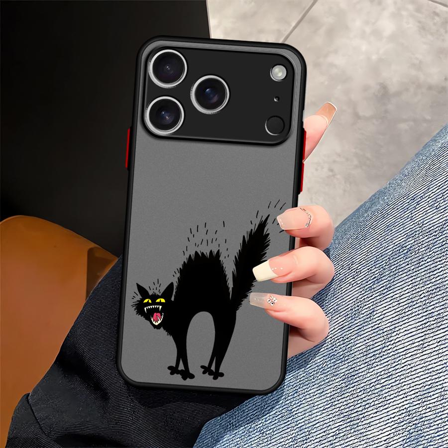 Lrritable Cat Funda Back Phone Cover Case for iPhone 17 Pro Max Air 14 XS XR 7 8 SE 11 12 16 Plus 15 13 Mini