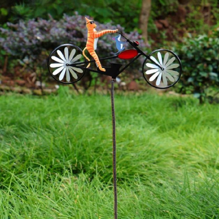 Frogs Bike Sculptures Fast delivery Handmade Metal Wind Spinner with Frogs