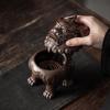 Ceramic Suanni Beast Coil Incense Burner with Lid - Antique Style Ornament for Home