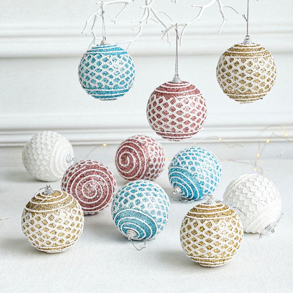 

3pcs 8cm Christmas Hanging Balls Sequin Merry Christmas Decor Party Favors шампанского