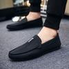Herrskor i läder Mjuka mockasiner Mocka Rund tå Platt Herr Casual Sko Loafers Äkta Kohud Lågt pris på rea Sommar Pu