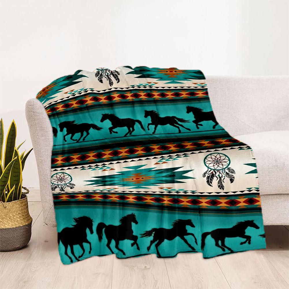 Horse Blanket Durable Comfort Great for Livingroom Couch Picnics for All Occasions Playful Design Suitable for Gifting Relatives and Friends