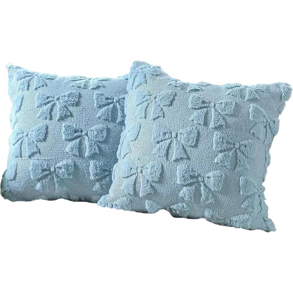 1 PC Christmas Throw Pillow Cover Plush Embroidery Snowflake Christmas Decoration Living Room Embroidered Cartoon Pattern Pillow
