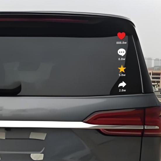 Car Stickers Personalized Waterproof Rear Window Decals Creative Social Media Design Easy to Apply And Remove No Residue Funny Traffic Meme Decor