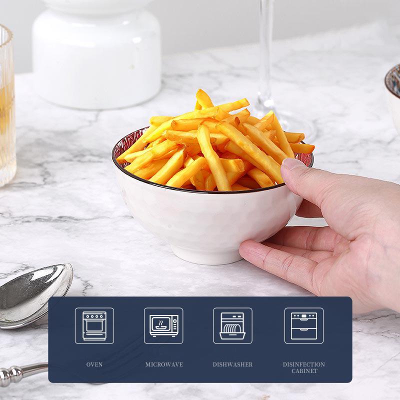 SHUNXIANG Cereal Bowls Set Bohemian Floral Ceramic Soup Bowls 4.5inch Colorful Bowls Set for Salad, Pasta, Rice, Oatmeal, Fruit