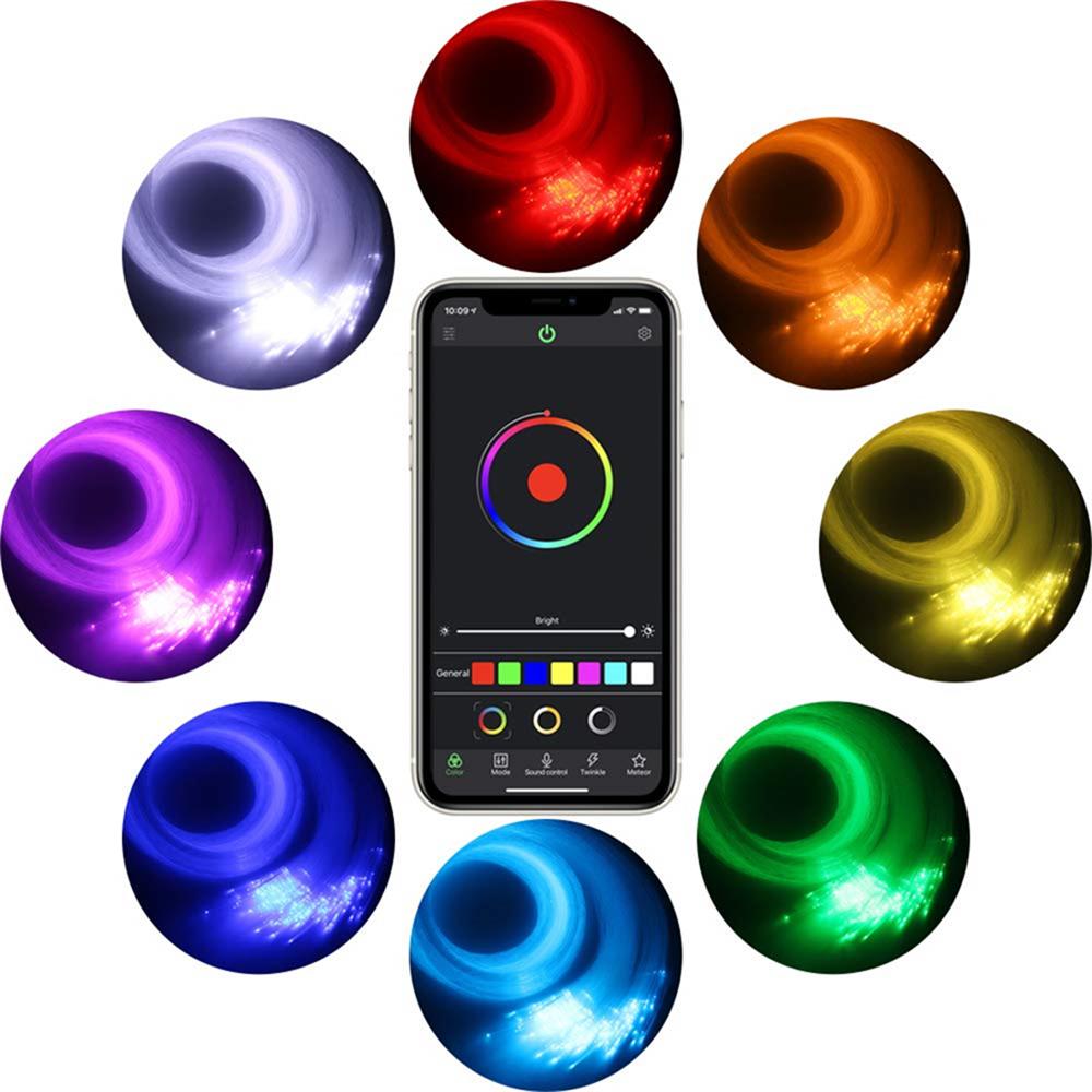 16W RGBW Twinkle Fiber Optic Car Home Headliner Starry Sky Ceiling Light Kit APP